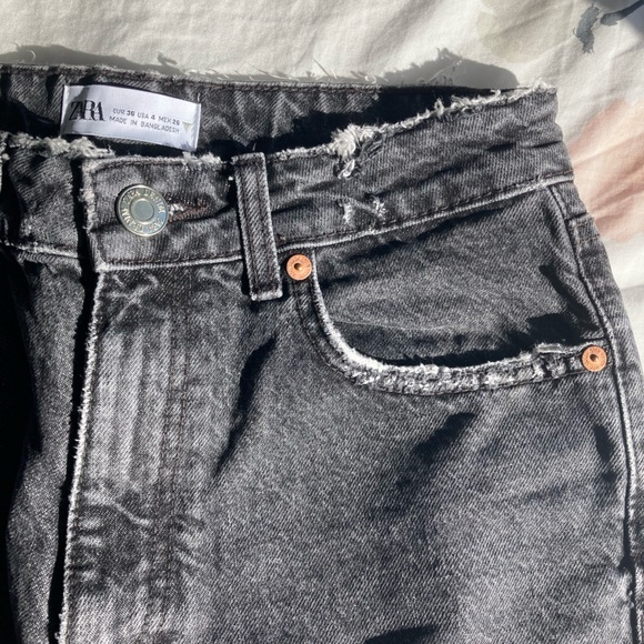 ZARA Black High Waist Ripped Skinny Jeans - Picture 5 of 14